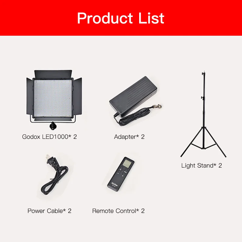 US $837.50 Godox 2PCS LED1000W 5600K LED Light Kit With 2PCS 28m Light Stand Video Continuous Light Kit For Childrens Video