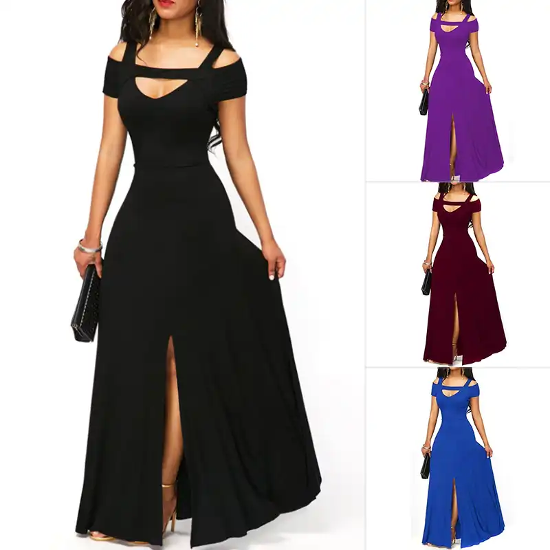 long sleeve flare maxi dress