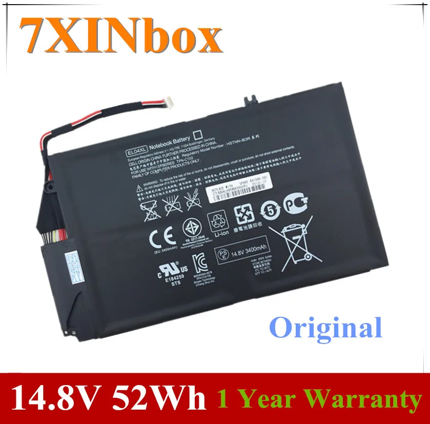 Аккумулятор для ноутбука 7XINbox 14 8 в 52 Вт ч EL04XL HP ENVY TPN C102 IB3R 4 681879 1C1 681949 001|battery for hp|laptop