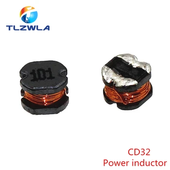 

100pcs CD32 Power inductor 2.2/3.3/4.7/6.8/10/15/22/47/100UH SMD inductance Copper core