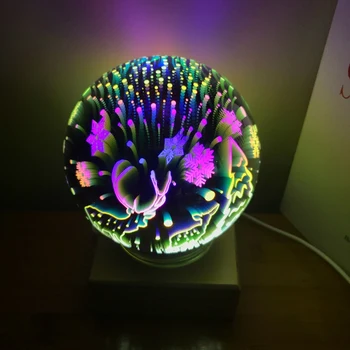 

Christmas Decor USB Rechargeable Colorful Star Sphere 3D Glass Globe Lamp Magic Night Ball Lamp For Kids Bedroom Decors
