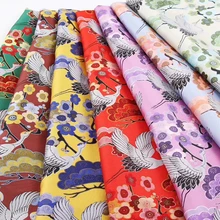 Жаккардовая парча монгольский халат платье сценический прядильный текстиль, украшенный античный красно-коронованный кран-набивной морской ткани