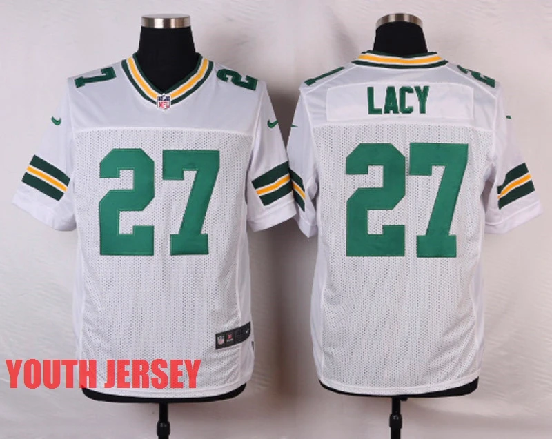 Многоцветный Stitiched, Green Bay, Aaron Rodgers, eddie lacy, Randall Cobb, Ha Clinton-Dix, Clay Matthews, Brett Favre для молодежи, детский трикотаж - Цвет: Многоцветный