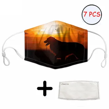 

Cute 3D Dog Print Unisex Dust Mouth Mask Anti-Dust Adjustable Earloop Adults Face Masks Washable with Filter Activated Carbon