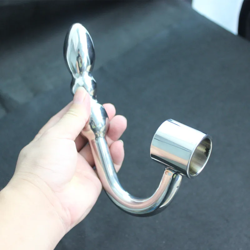  Anal Plug Stainless Steel Anal Hook Butt Plug with Three Ball Anus Bead Dilator Butt Stopper Sex To