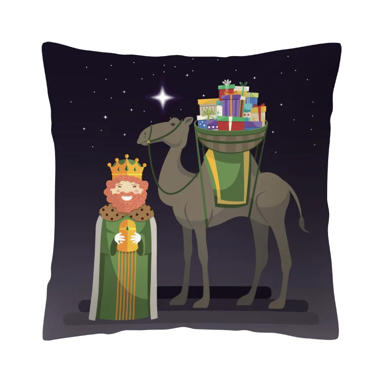 2 Throw Pillow Inches Balthazar Three Kings Восточный мудрец Библейский мультфильм детская Наволочка Две стороны печать украшение дома подушки - Цвет: 2