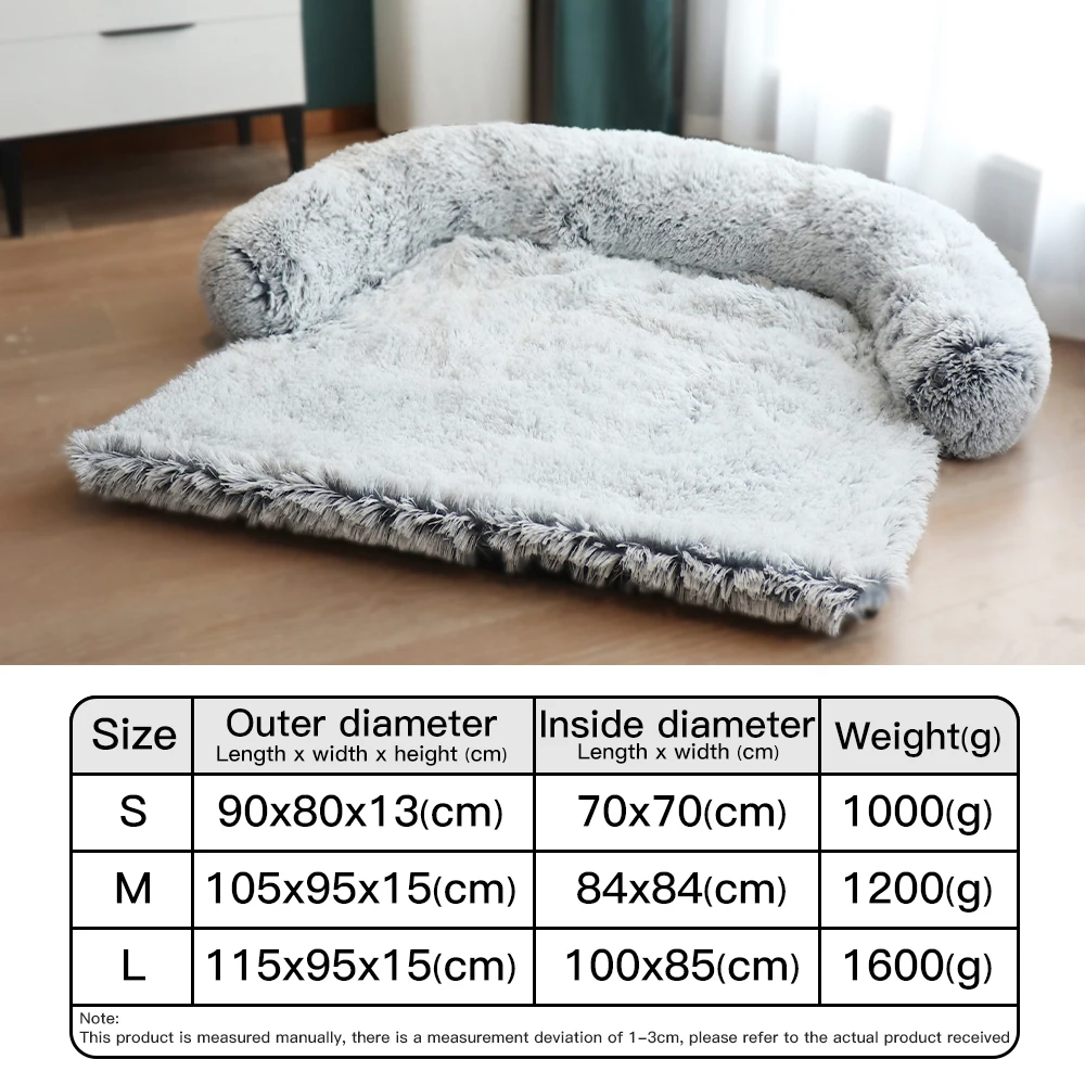 Large Dog Sofa Bed with Zipper Removable Washable Cover Plush Warm Pet Kennel Winter Cat Beds Sleeping Well Blanket Cat Mat