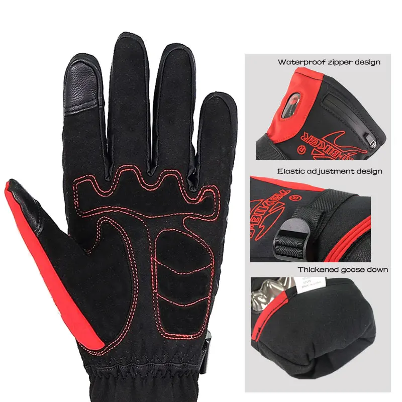 Guantes calefactores gruesos recargables con carcasa protectora de TPU para el invierno, para montar en motocicleta, montar en bicicleta, esquí, Skateboard, mitones calentados - 4