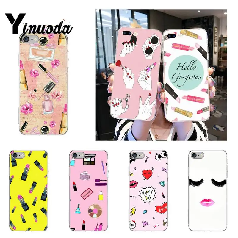 Yinuoda макияж духи Губная Помада Make up Чехол для телефона fundas coque iPhone 12 8 7 6 X XS MAX 6S плюс
