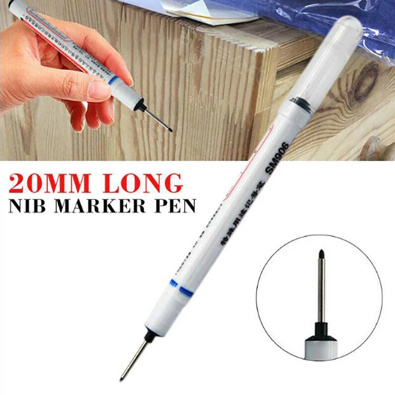 Rotuladores de cabeza larga de 20mm para decoración de carpintería, rotuladores de Agujero profundo multiusos para Baño