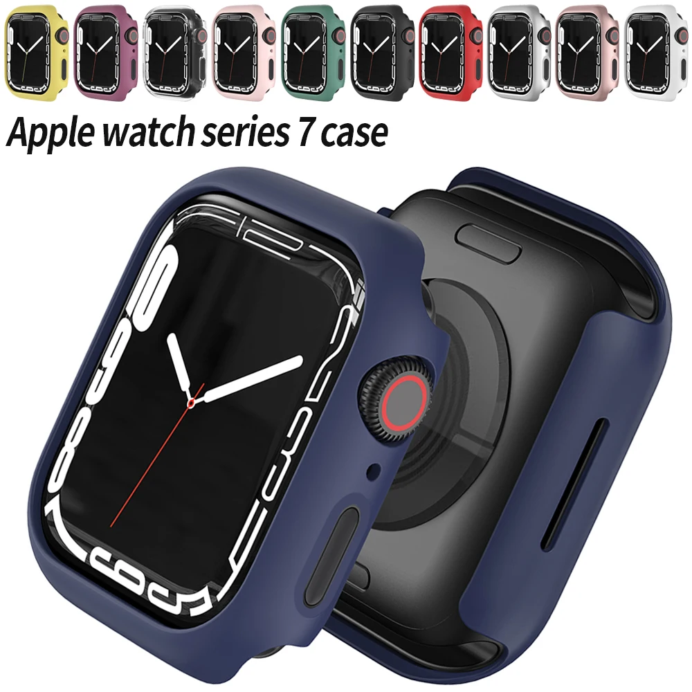 Protective Cover for Apple Watch 7 321 41mm 45mm 42mm 38mm Hard PC Bumper Matte Case Frame Compatible iWatch Se 654 44mm 40mm