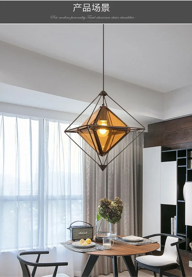 Алмазная лампа, дизайнерская Скандинавская лампа, индивидуальная Люстра для ресторана, гостиной, простой светильник, роскошный современный бар, спальня