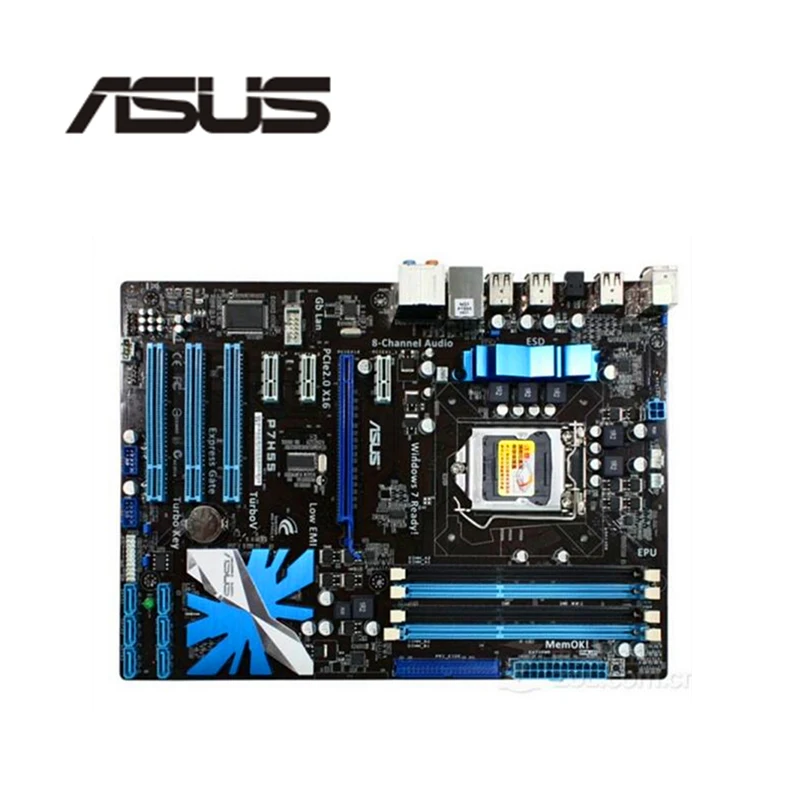 Материнская плата для ASUS P7H55 LGA 1156 DDR3 16 ГБ Intel H55 десктопная материнская SATA II PCI E X16