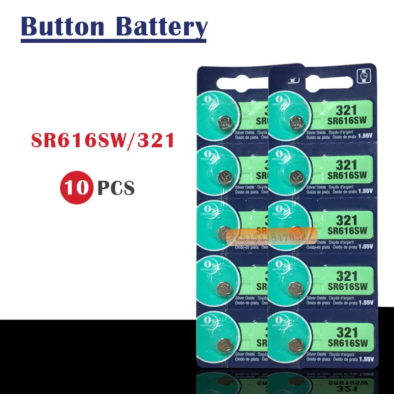 10 шт. 321 SR616SW SR616W батареи для сотовых кнопок оксид серебра мужские и женские