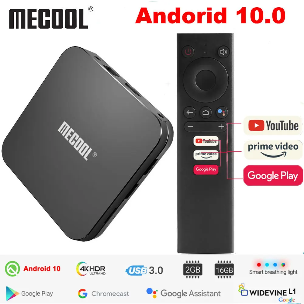 Классическая ТВ приставка Mecool KM9 Pro сертификат Google Amlogic S905X2 Android 10 0 2 ГБ 16 4K HDR