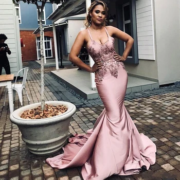 

Eightree 2020 Modern Mermaid Prom Dresses with Applique Beaded Zipper Sexy Back Evening Gowns Trumpet Party Vestidos De Festa
