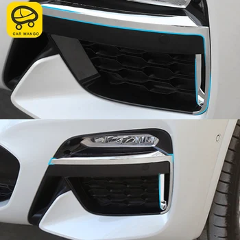 

CARMANGO for BMW X3 G01 X4 G02 2017 2018 2019 Car Front Fog Light Protector Cover Guard Frame Decoration Trim Exterior Accessory