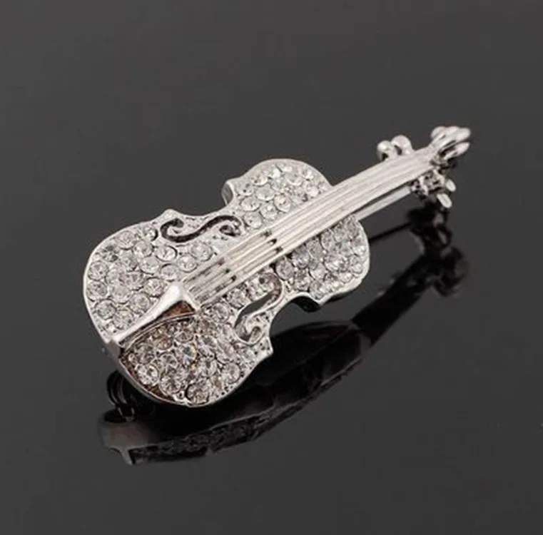 

Korean-style Fashion West Clothing England Cool Top Grade Brooch Performance Host Corsage Diamond Set Guitar