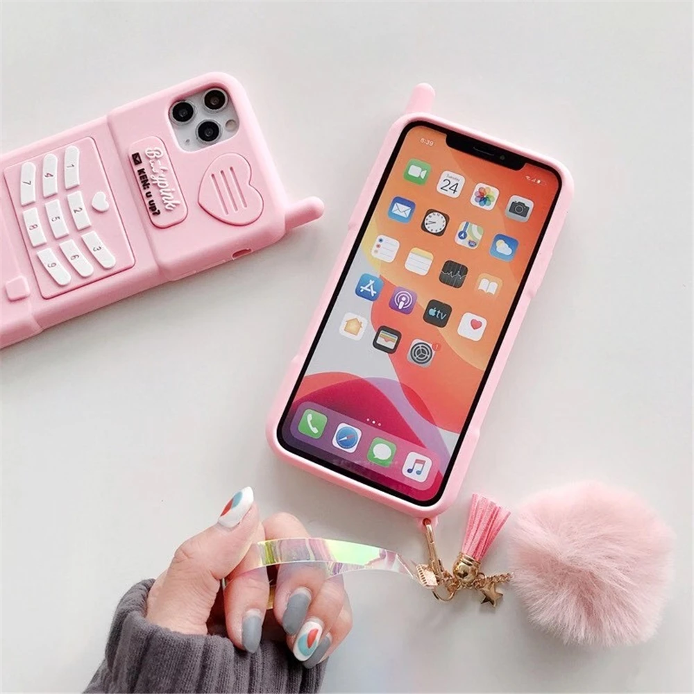 Cute Pink love heart kid girl gift Phone Case For iphone 15Pro Max