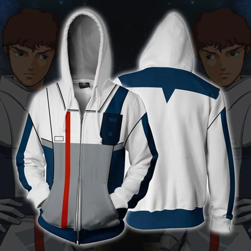 

Anime Mobile Suit Gundam Hoodies 3D Print Amuro Ray Hoodie Cosplay Hoody Hip Hop Casual Coat 3D Sweatshirts Hooded Casual Coat