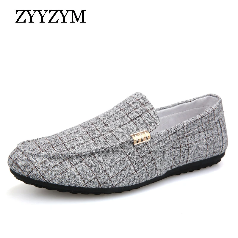 En Ligne ZYYZYM hommes chaussures décontractées 2019 printemps été hommes mocassins nouveau sans lacet toile légère jeunes hommes chaussures respirant mode chaussures plates