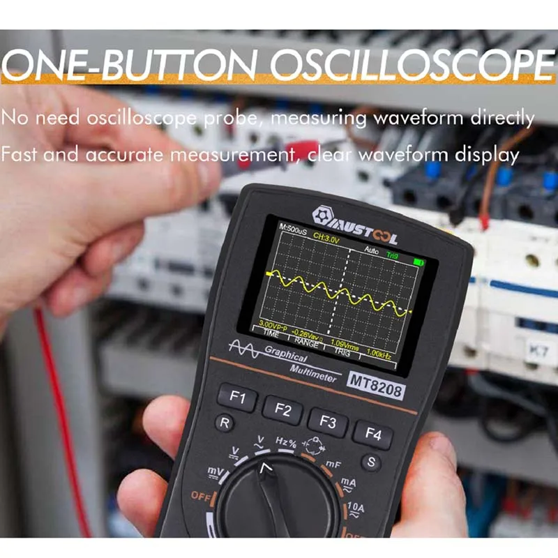 US $58.99 Upgraded Mustool Mt8208 2 In 1 Hd Intelligent Digital Multimeter Graphical Oscilloscope 25msps Sampling Rate Electronic Test