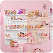 

Girls Kawaii Wall Shelves Decoration Plastic Board with Holes Storage Rack Kitchen Bedroom Hanging Wall Storage Shelf Decoration