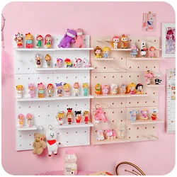 Girls Kawaii Wall Shelves Decoration Plastic Board with Holes Storage Rack Kitchen Bedroom Hanging Wall Storage Shelf Decoration