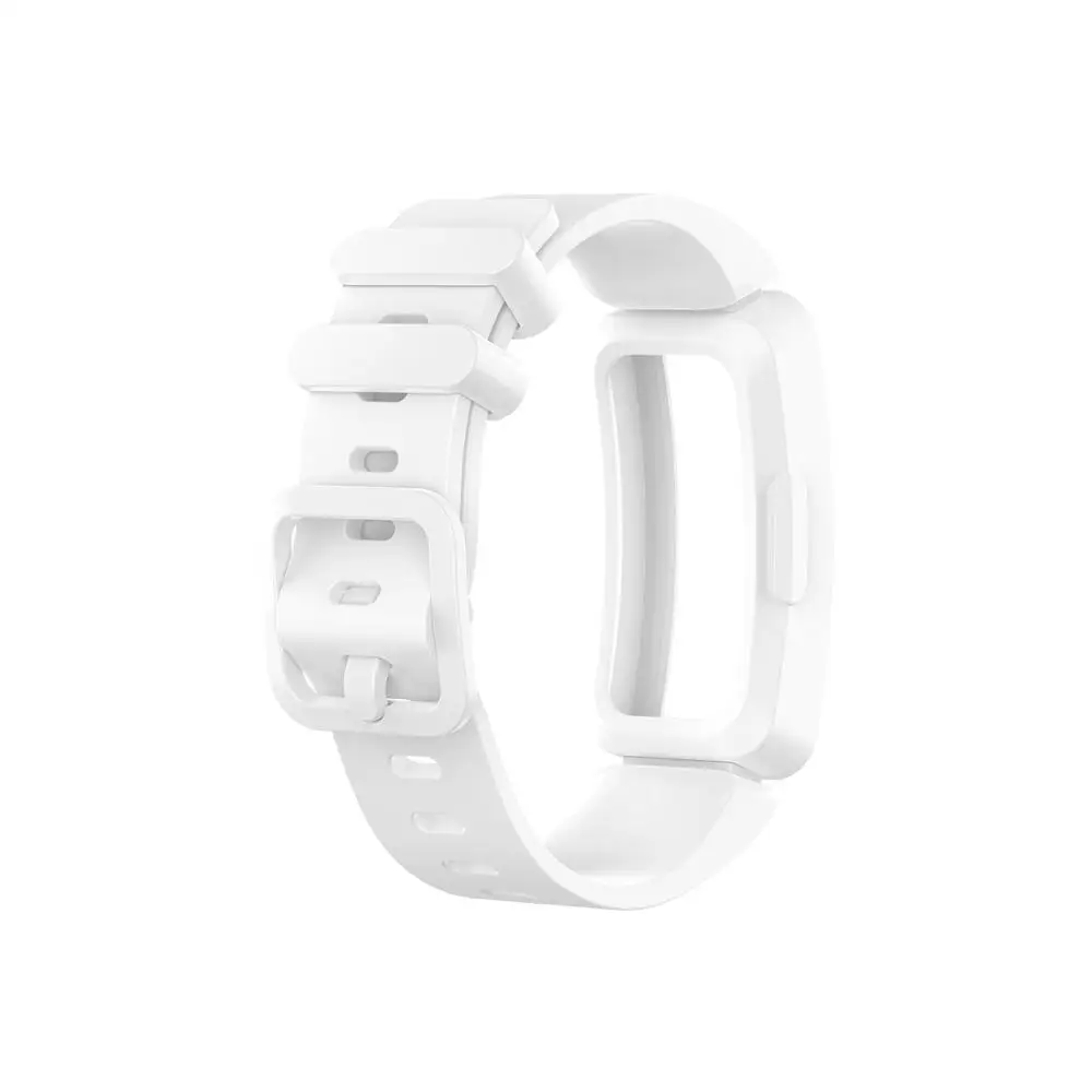 Белый FIFATA яркие силиконовые часы для Fitbit ace2 смарт-браслет Для Inspire/Inspire HR Смарт часы замена аксессуары - Цвет: Белый