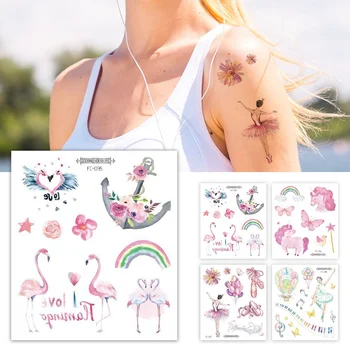 

Cute Unicorn Stars Heart Crown Rainbow Unicorn Tattoo Stickers Kids Birthday Party Decorations Wedding Household Items