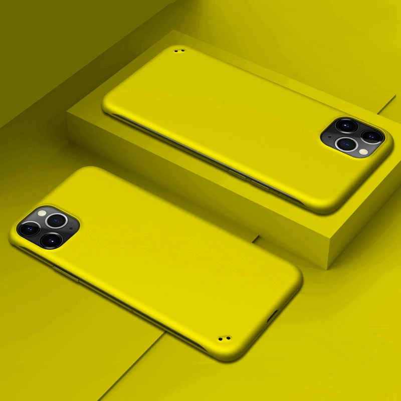 Funda de plástico rígido sin marco para iPhone 15, 14, 13, 12, Mini, 11 Pro, XS, Max, XR, X, 8, 7 Plus, SE 2022, 2020, color caramelo_voghion.com