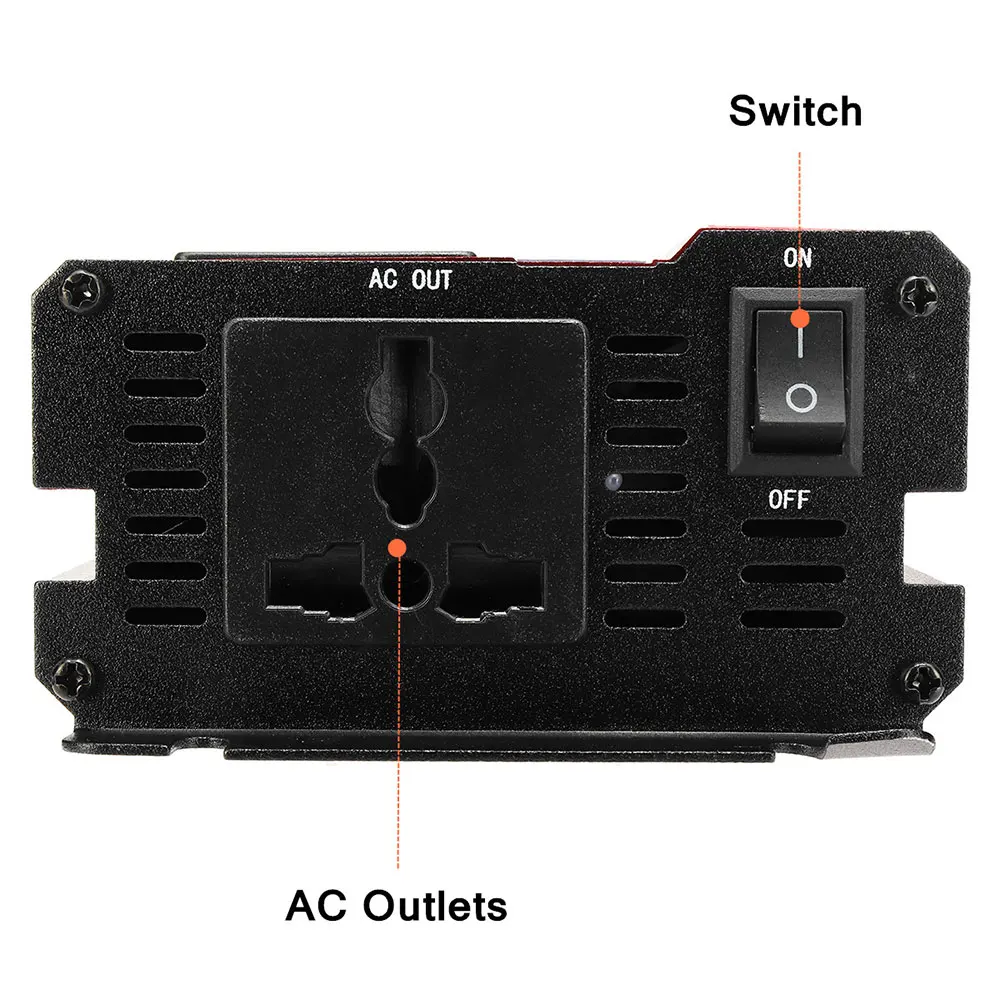 Vehemo конвертер DC24V в AC220V авто Инвертор Солнечный мощность Инвертор открытый высокая производительность адаптер алюминиевый сплав