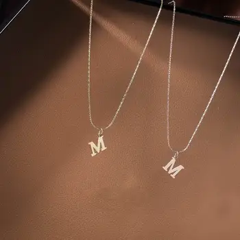

Korean M Letter Short Necklace For Women 2020 New Jewelry Simple Choker Collares Wholesale