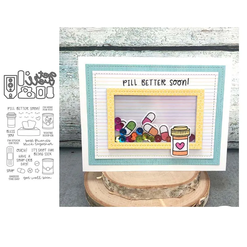 

Medical supplies Metal Cutting Dies and clear stamps Stencils for DIY Scrapbook Photo Album Paper Card Decorative Embossing