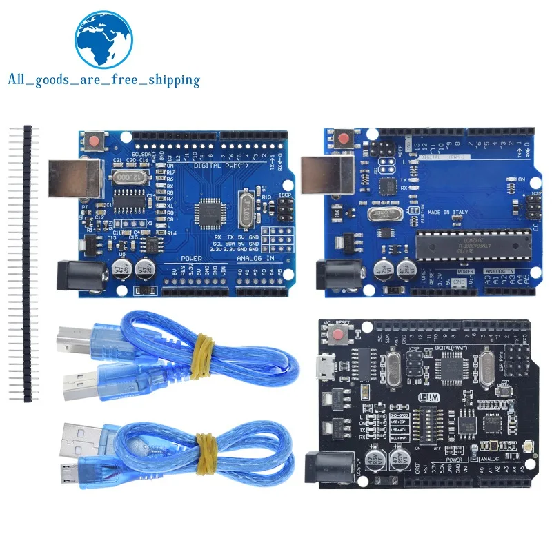 Официальная коробка UNO R3 ATMEGA16U2 / + чип CH340G Wi-Fi ATMEGA328P для Arduino макетная плата WeMos ESP8266 1