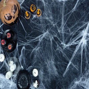 

Shopify-Dropshipping 5pcs Halloween Scary Party Scene Props White Stretchy Cobweb Spider Web Horror Halloween Decoration Tool