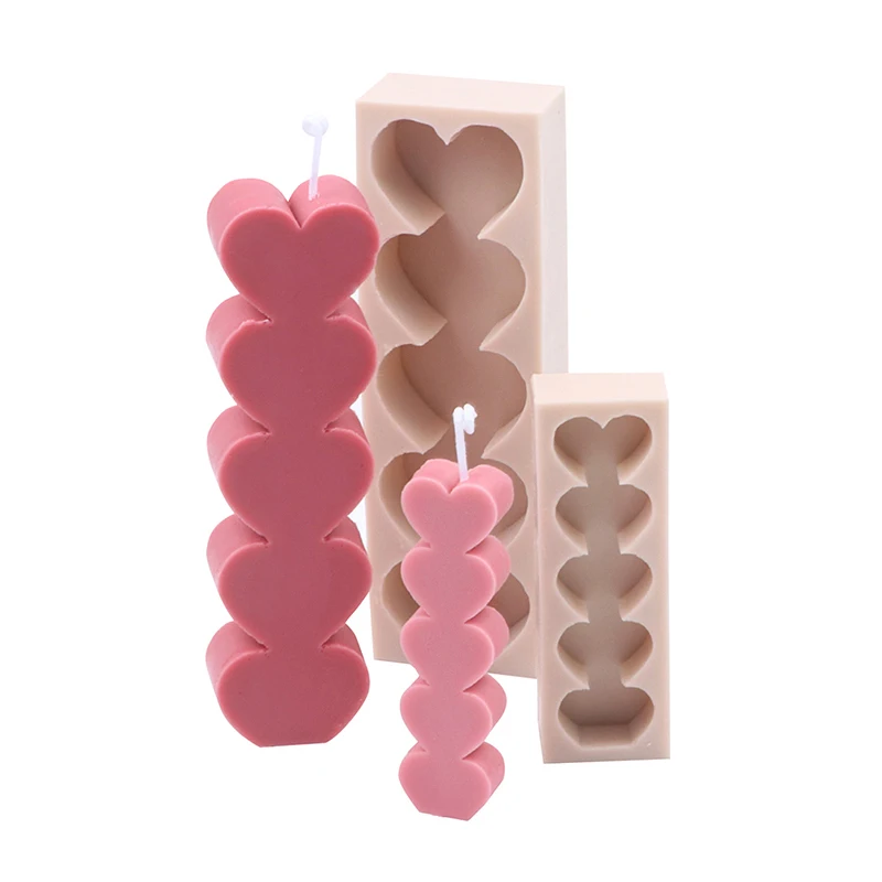 1PCHeartShapeCandleMoldClearCylinderCandleMouldforWedding