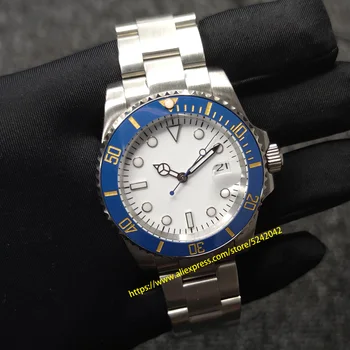 

40mm Men's Watch Aseptic Dial white Mechanical Automatic Stainless Steel Sapphire Glass 2813 Movement Ceramic Bezel N06