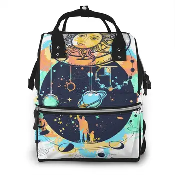 

Fashion Mummy Maternity Nappy Bag Human And Universe Splashes Large Capacity Baby Bag Travel Backpack Nursing Bag for Baby Care