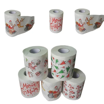 

Christmas Pattern Series Roll Paper Prints Funny Toilet Paper 2019 New Christmas Creative Toilet Paper Random Type 4