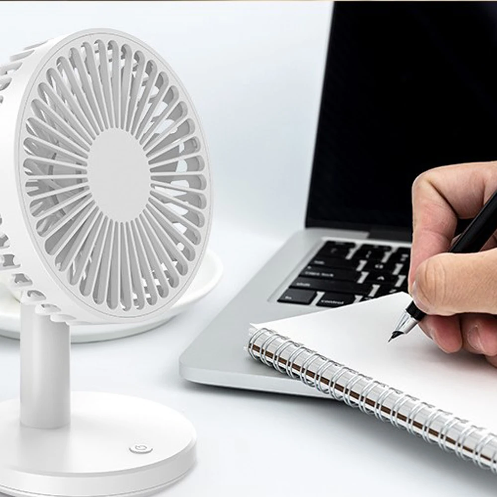 Small Personal Desktop Fan USB Charging Low Noise Rechargeable 3Mode Wind Speed Fan Mini for Office Bedroom