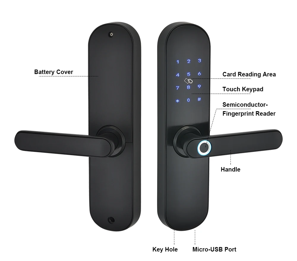 FREECAN интеллектуальный электронный дверной замок, смарт-замок отпечатков пальцев с Bluetooth APP passcode RFID карты механический ключ