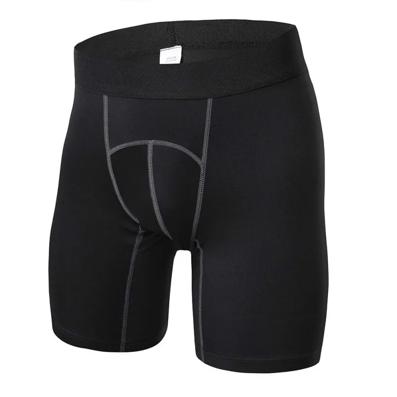 Прочные мужские Компрессионные спортивные шорты, облегающие шорты с базовым слоем, спортивные облегающие шорты - Цвет: B