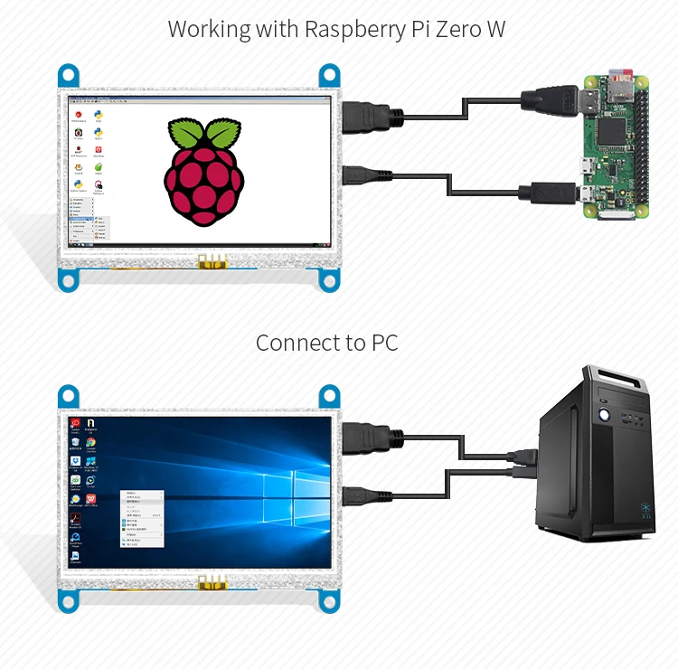 4.3 polegada display lcd para raspberry pi