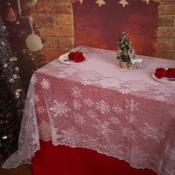 

Wedding Christmas Decoration Tablecloth Wedding Banquet Wedding Christmas Party Decor Table Cover Snowflake Design Products