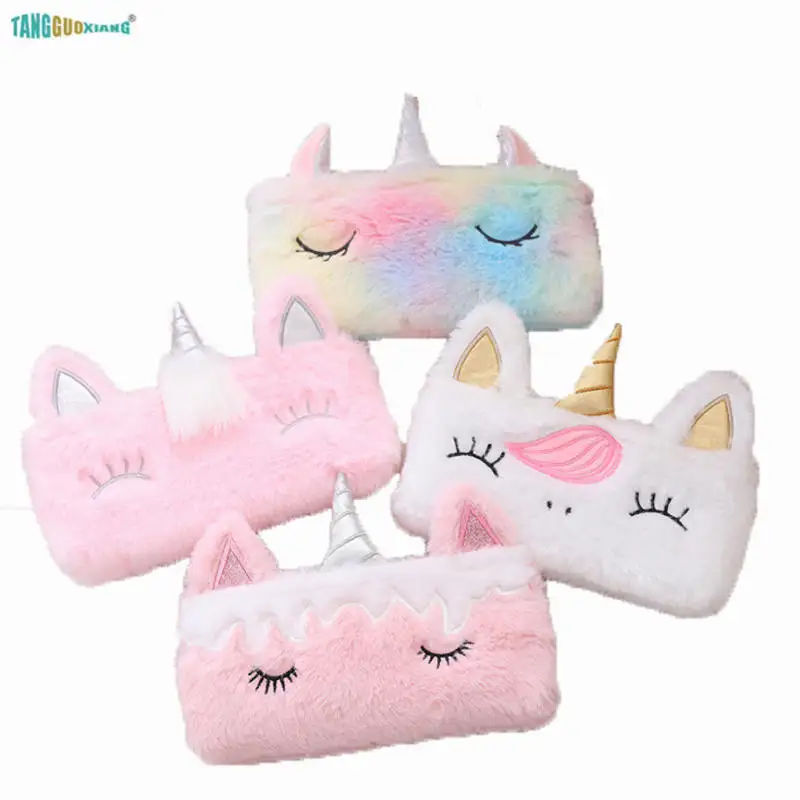 

Pretty Smile Unicorn Packet personality Coin Purse Animals Mini Plush toys Mobile phone Bag wallet package Small Bag Girl Gift