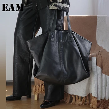

[EAM] Women Black Big Size Temperament New Pu Leather Personality Accessories Fashion Tide All-match Spring Autumn 2020 1S510