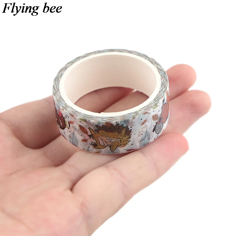 Flyingbee 15 мм X 5 м Милая Бумага васи лента angry beaver клейкая лента DIY Скрапбукинг наклейка этикетка маскирующая лента X0555