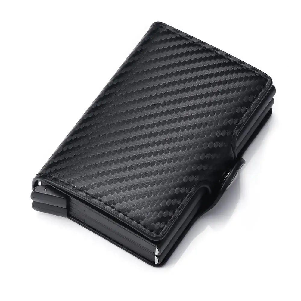 

SEMORID 2020 New Fashion ID Credit RIFD Blocking Aviation Aluminium Double Card Case PU Leather Money Wallet For Man Woman Gift