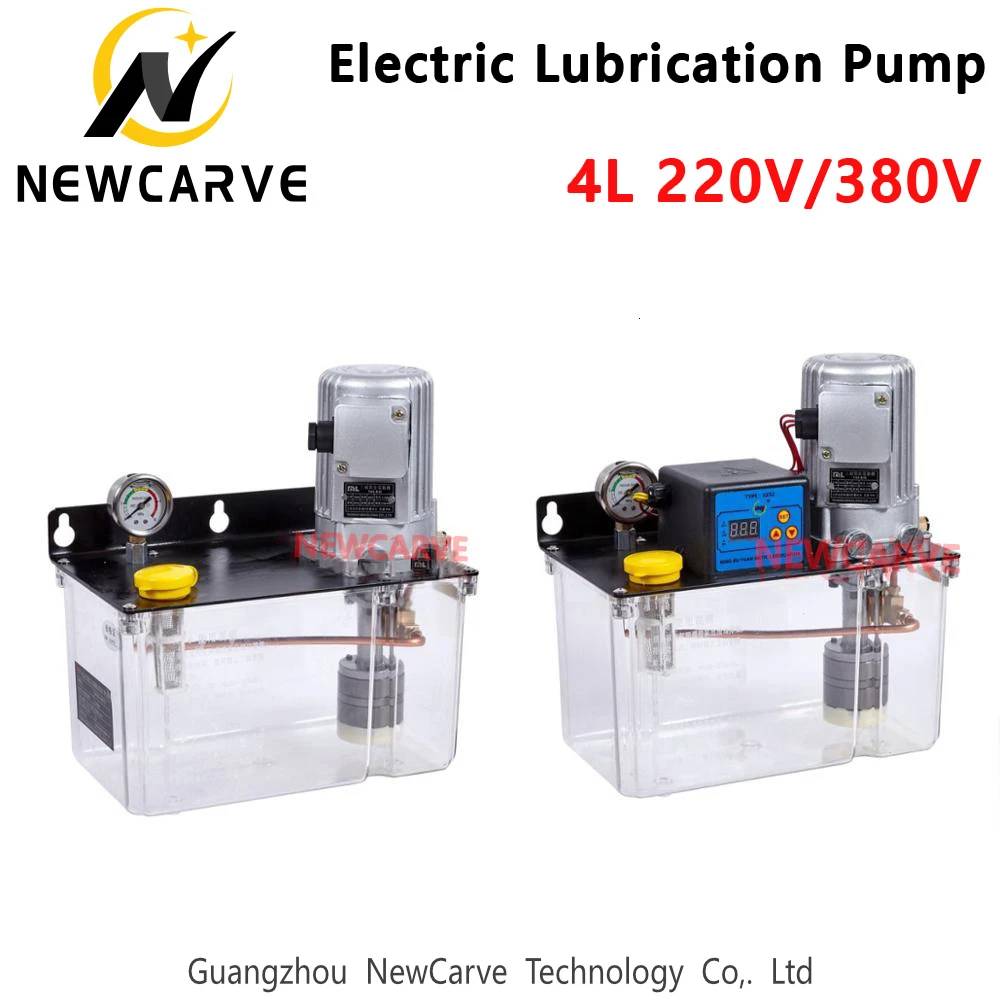 Полностью автоматический cnc масляный смазочный насос 4L 220V 380V PLC цифровой электронный таймер Шестерни женские туфли-лодочки из маловязкого масла смазки NEWCARVE